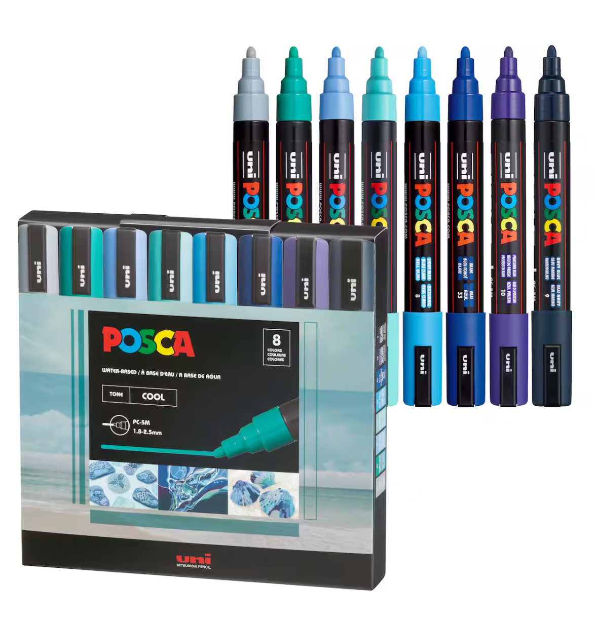 POSCA Cool Colors PC-5M Paint Marker Set