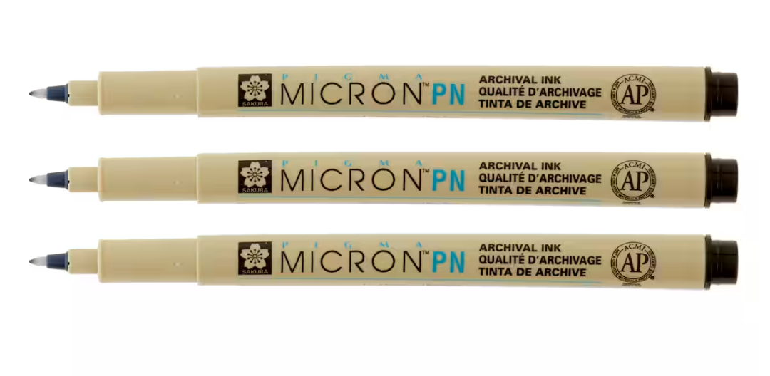 Sakura® Pigma® Micron® PN Pens, Black -3 pc .45mm