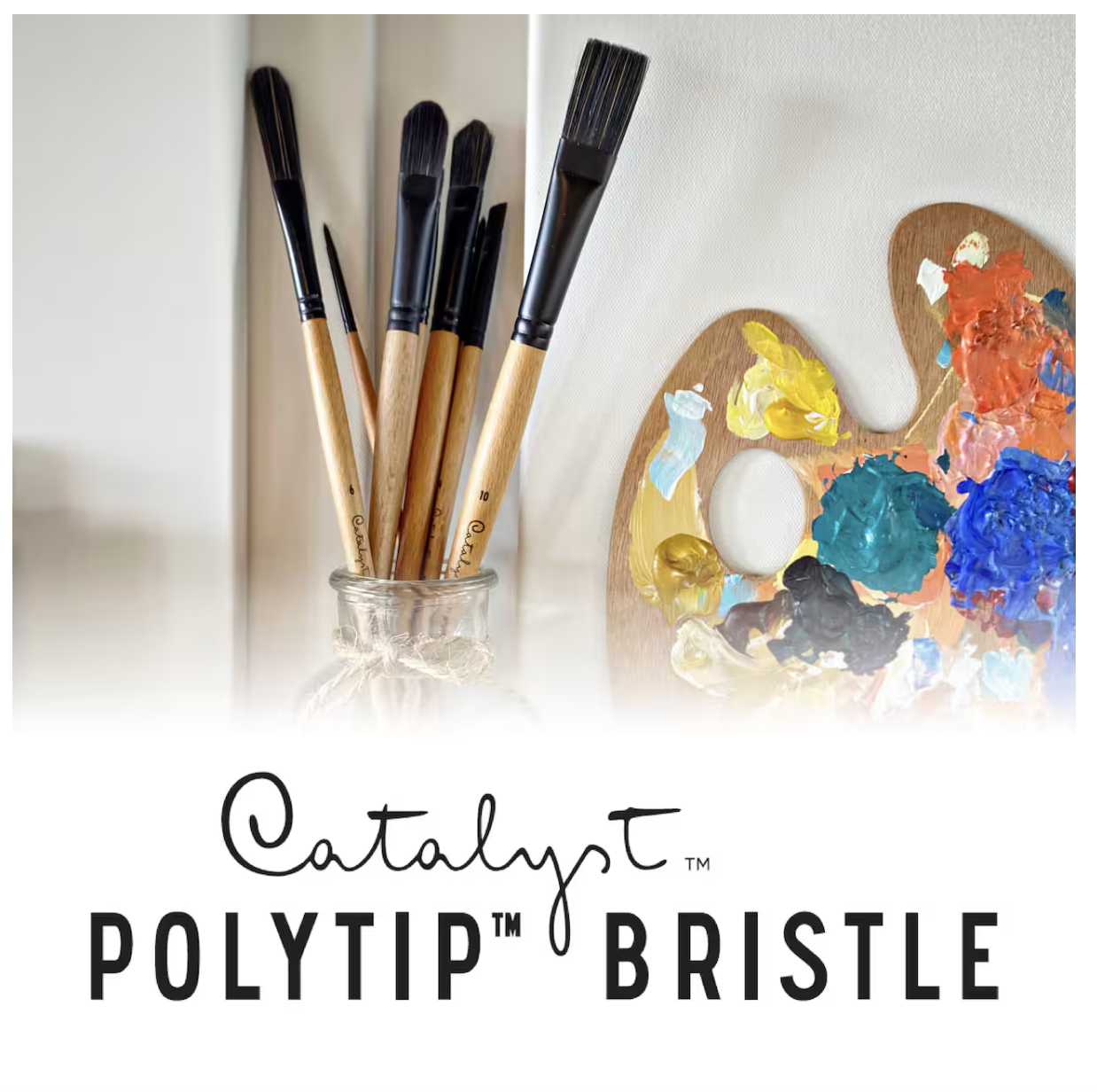 Princeton™ Catalyst™ Polytip™ Bristle Long Handle 3 Piece Brush Set