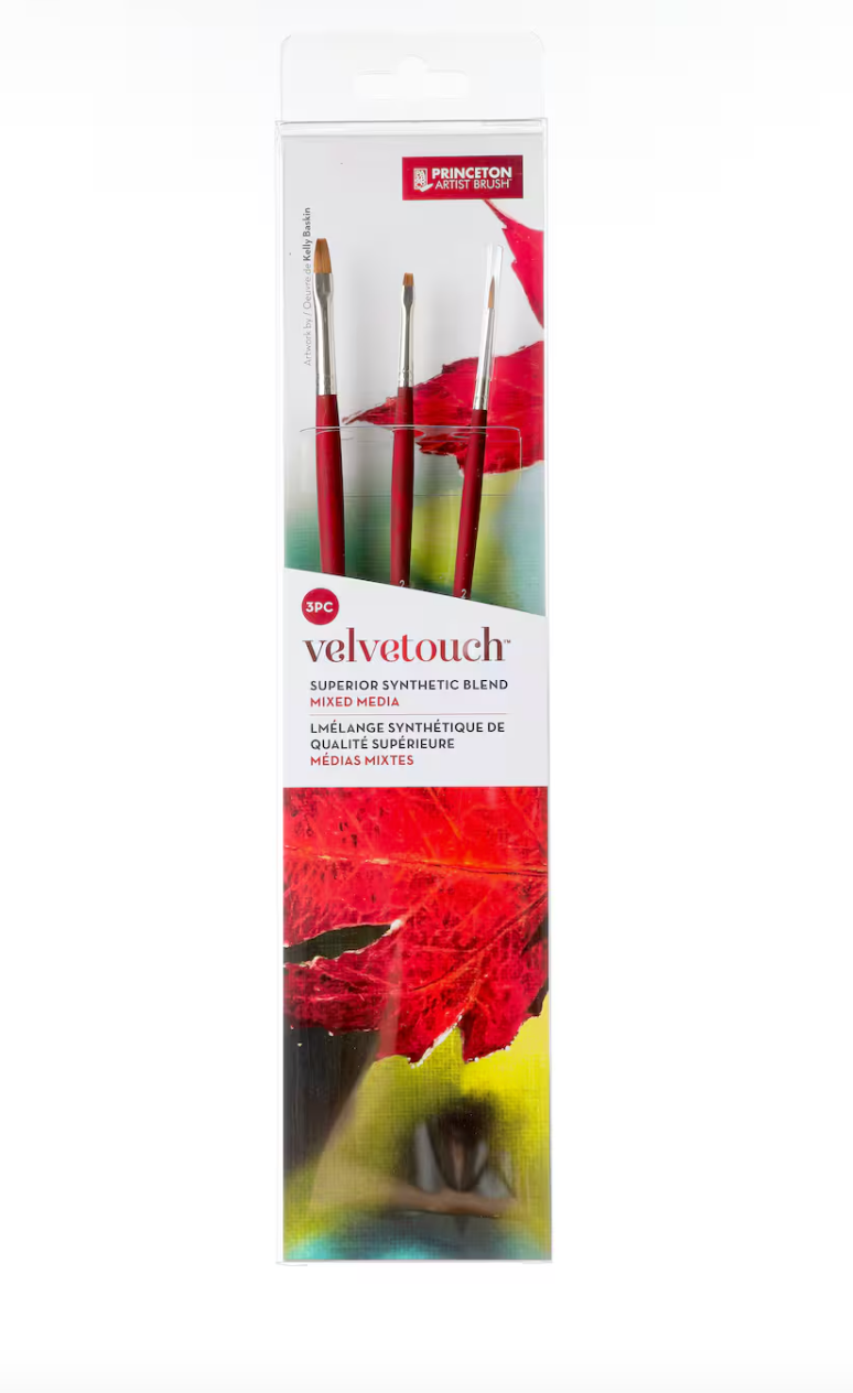 Princeton™ Velvetouch™ Series 3900 Synthetic Long Handle 3 Piece Brush Set
