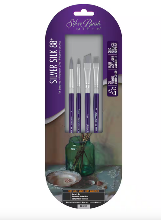Silver Brush Limited® Silver Silk 88® Short Handle Variety Brush Set